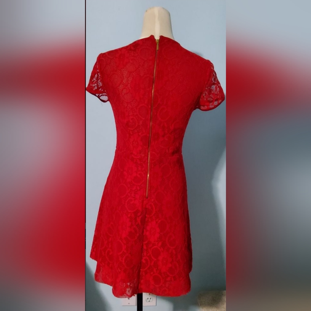 Red lace dress